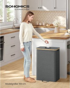 SONGMICS konyhai Palack gyűjtő, 100 literes, szürke