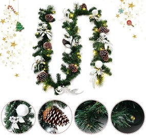 Karácsonyi girland,50 meleg LED-es fénnyel 2,7m