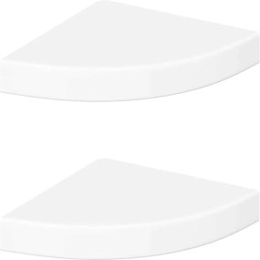 vidaXL 2 db magasfényű fehér MDF lebegő sarokpolc 25 x 25 x 3,8 cm