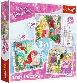 Gyermek puzzle -Disney Princess - 3 az 1-ben