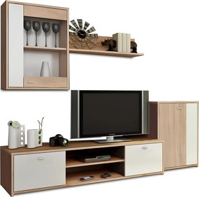 Nappali bútor, tölgy sonoma/fehér, GENTA