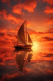 Poszter 53x81cm Naplemente vitorlái alatt