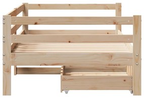 tömör fenyőfa kanapéágy fiókokkal 80 x 200 cm