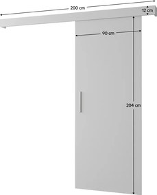 Tolóajtó, fehér/fehér/ezüst, SALDOR 90 1