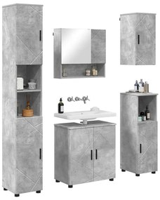 Fürdőszoba bútor szett 5 pcs Beton szürke 61 x 35 x 64 cm