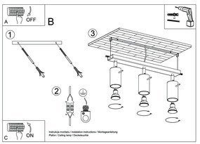 Ludwik fa mennyezeti lámpa, hosszúság 45 cm - Sollux