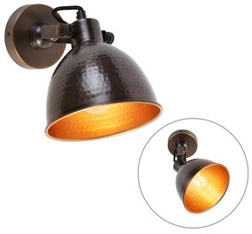 Réz ipari fali lámpa, sárgaréz állítható - Liko
