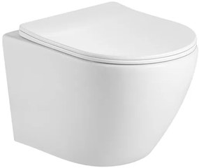 Eros ES OVAL - fali WC - WC ĂŒlĆkĂ©vel - TORNADO öblĂtĂ©s - perem nĂ©lkĂŒli - 53,5 cm