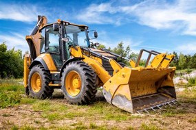 Illusztráció Yellow earth mover in construction site, ewg3D