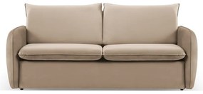 Bézs bársony kinyitható kanapé 194 cm Vienna – Cosmopolitan Design