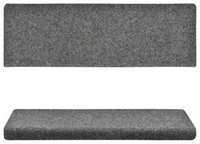 15 db világosszürke szövet lépcsőszőnyeg 65x21x4 cm