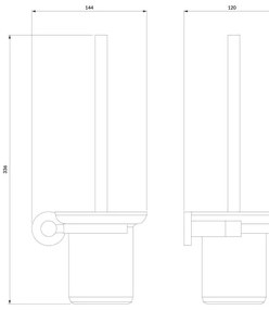 OMNIRES MP60620BL - Falra szerelhető WC kefe MODERN PROJECT matt fekete