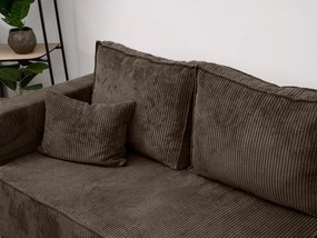 Sötétbarna sarokkanapé SMART COSARO, kinyitható + 2 párna AJÁNDÉK