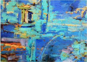 Kép - Absztrakt olajfestmény (70x50 cm)