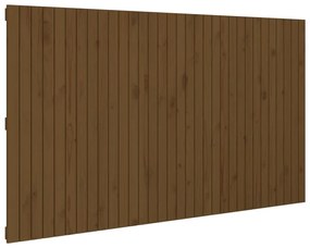 mézbarna tömör fenyőfa fali fejtámla 204x3x110 cm