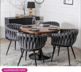 Étkezőszék, sötétszürke Velvet szövet/fekete, BLER