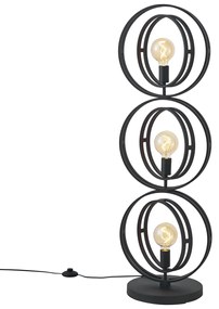 Modern állólámpa fekete 3-lámpás - Indu