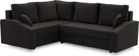 Grande Plus sarokkanapé, baloldali, szövet anyag, fekete