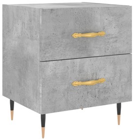 vidaXL 2 db betonszürke szerelt fa éjjeliszekrény 40 x 35 x 47,5 cm