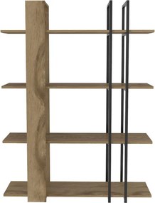 Onno könyvespolc, tölgy-fekete, 120 cm