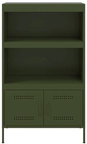 olívazöld acél magasszekrény 68 x 39 x 113 cm