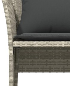 világosszürke polyrattan kerti szék lábtartóval
