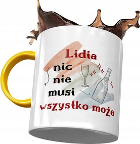 Sárga Bögre Lídia Feleség Barátnő Ajándék Nyomtatott Fotóval