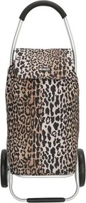 Leopárdmintás prémium bevásárlókocsi kerekeken „Aluman”