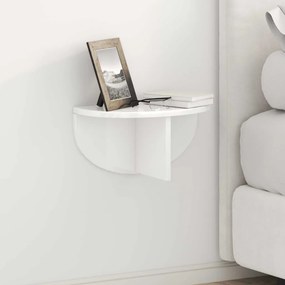 vidaXL Falpolc 2 pcs Magas Fényű Fehér 38 x 19 x 19 cm Faanyag