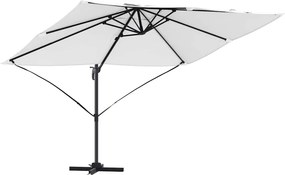 vidaXL Napernyő Homokszín 351 x 250 x 260 cm Pamut és Alumínium