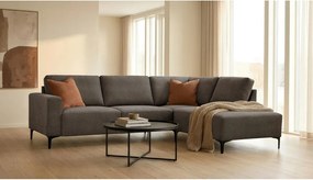 Antracitszürke zsenília sarokkanapé (jobb oldali-L alakú) Fabian – Scandic