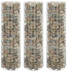 3 db kör alakú horganyzott acél gabion magaságyás Ø30 x 100 cm
