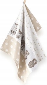 Kutyás konyhai törlőkendő 50x70 cm Bézs