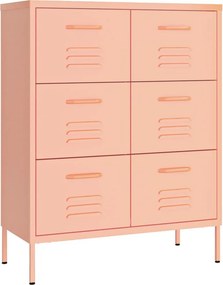 vidaXL rózsaszín acél fiókos szekrény 80 x 35 x 101,5 cm