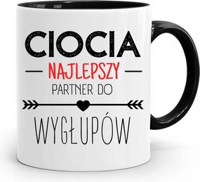 Bögre Fekete Ajándék Nagynéninek Legjobb Partner fényképes nyomtatással