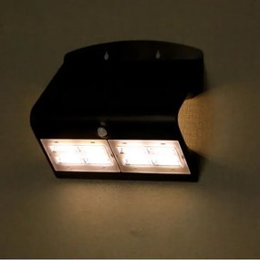 LED Napelemes fali lámpa érzékelővel LED/7W/3,7V 4000K IP65 fekete