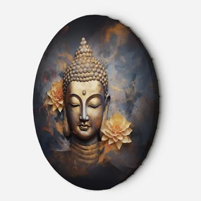 Gario Kerek vászonkép Arany Buddha és virágok Méret: 40 x 40 cm