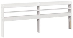 fehér tömör fenyőfa fejtámla polcokkal 180 cm