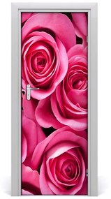 Ajtóposzter rózsaszín rózsa 95x205 cm