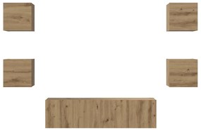 TV szekrény garnitúra 6 pcs kézműves tölgy 60 x 30 x 30 cm