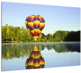 Hőlégballon a tónál képe (70x50 cm)