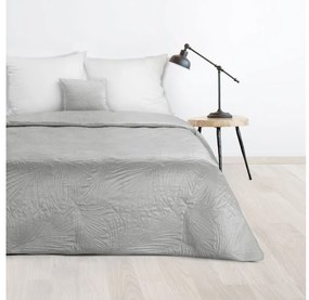 Luiz4 bársony ágytakaró pálmalevél mintával Ezüst 170x210 cm
