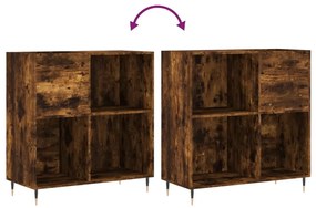 füstös tölgy színű szerelt fa hanglemezszekrény 84,5x38x89 cm