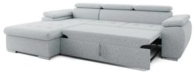 Ággyá nyitható L-alakú sarok ülőgarnitúra tárolóval PADUA szürke balos