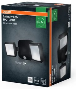 Osram - LED kültéri fali reflektor érzékelővel BATTERY 2xLED/5W/4xD IP54