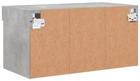 betonszürke TV-szekrény LED-világítással 60 x 30 x 30 cm