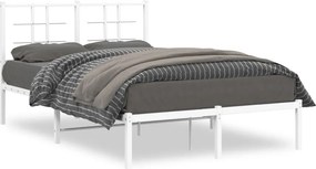 vidaXL fehér fém ágykeret fejtámlával 120 x 200 cm
