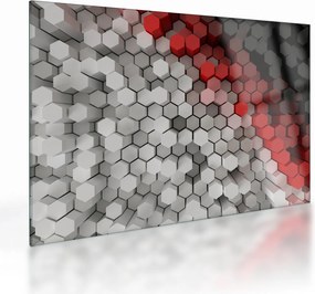 Kép - 3D hatszögek (üvegen) (70x50 cm)