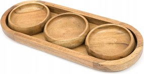 Patera Fa Snack Tálca 40x15cm Barna