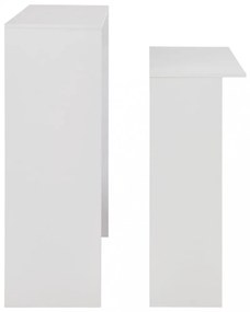 fehér bárasztal 2 asztallappal 130 x 40 x 120 cm